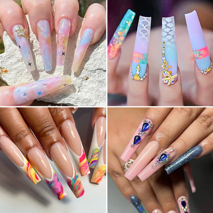 Clear XXXL Tapered Square Nail Tips Extra Long Half Cover