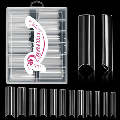 Clear XXXL Tapered Square Nail Tips Extra Long Half Cover