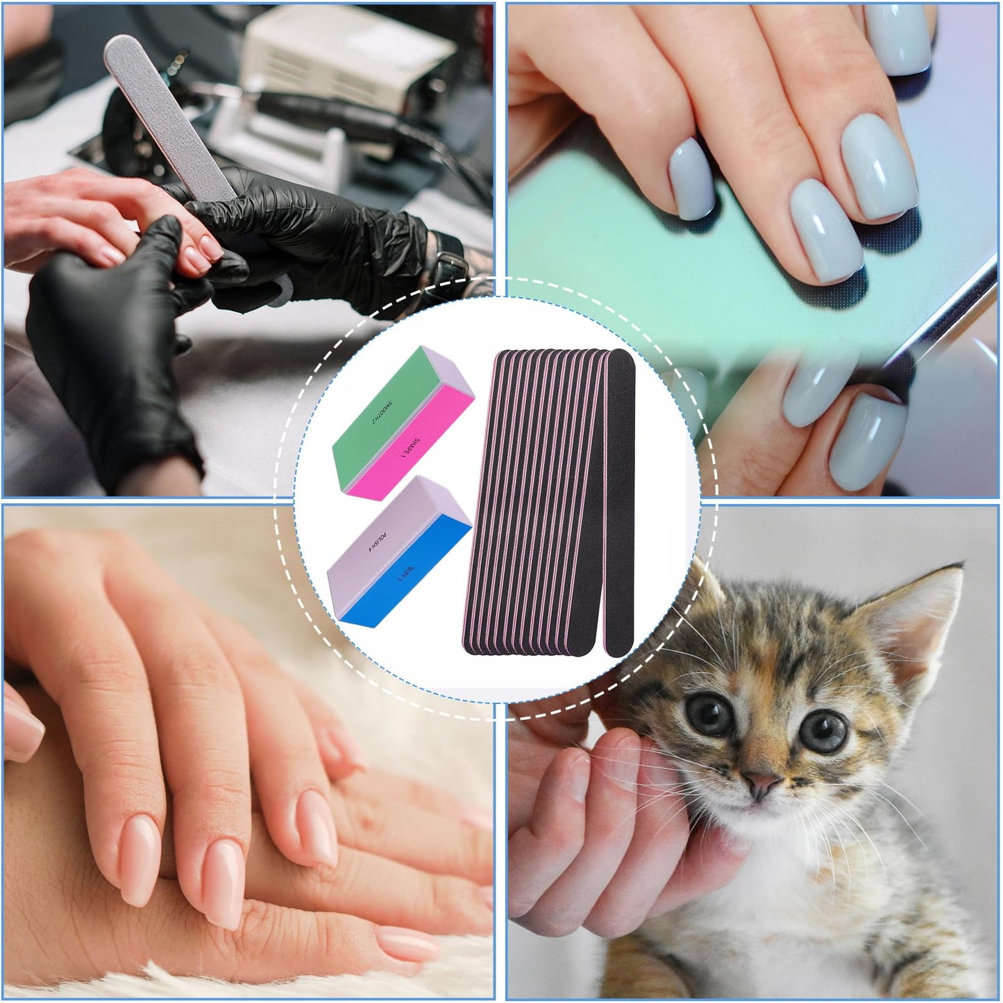 4 Way Nail Buffer & File Set with Multi Grit Polishing Kit