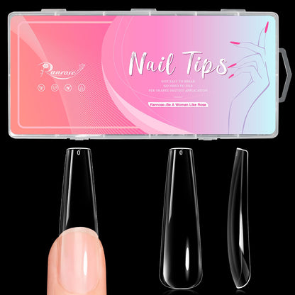 Clear XXXL Tapered Square Nail Tips Extra Long Half Cover