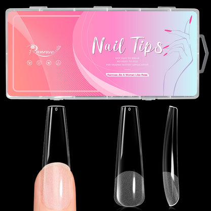 Clear XXXL Tapered Square Nail Tips Extra Long Half Cover