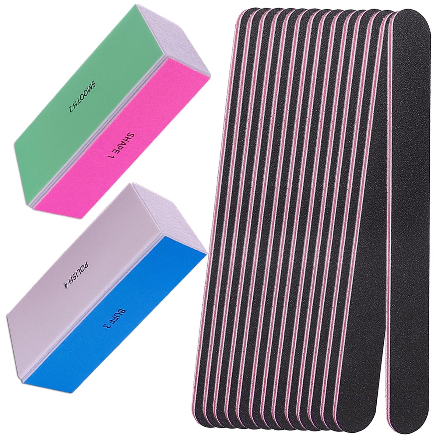 4 Way Nail Buffer & File Set with Multi Grit Polishing Kit